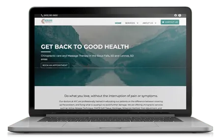 Chiropractor home page design