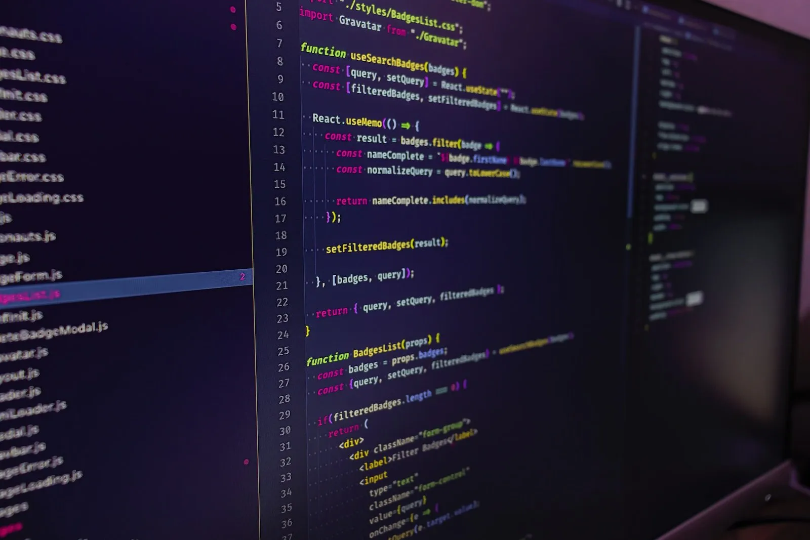 A computer screen with a bunch of code on it
